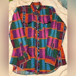 Vintage Aztec pattern wrangler button down